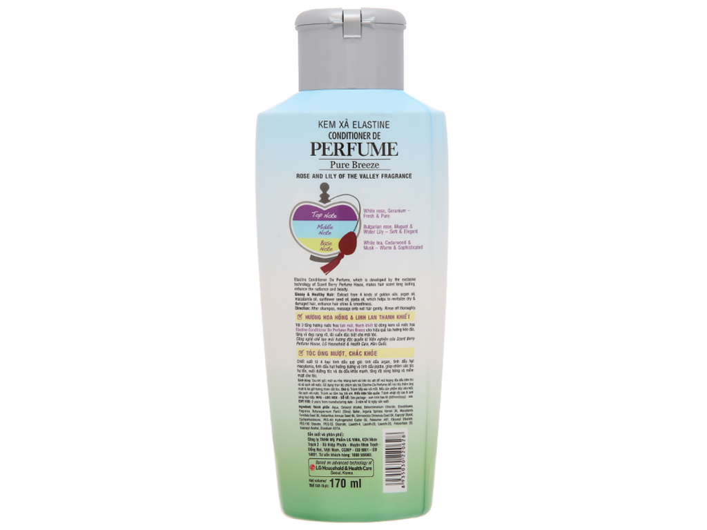 Kem xả nước hoa Elastine Pure Breeze óng mượt chắc khoẻ 170ml 3
