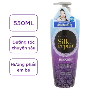 Kem xả Elastine Silk Repair hương phấn em bé 550ml