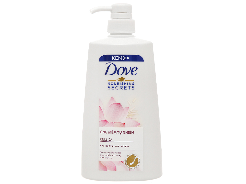 Kem xả Dove chiết xuất hoa sen nhật và nước gạo cho tóc óng mềm tự nhiên 635ml 1