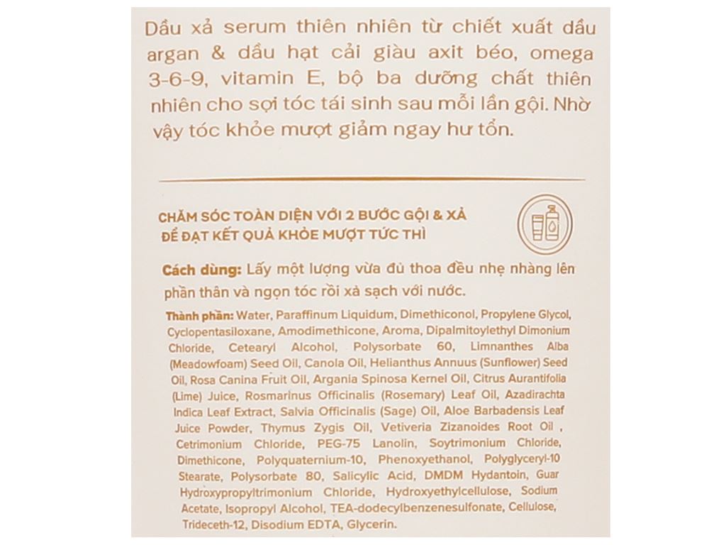 Dầu xả Purité Serum thiên nhiên giảm hư tổn 150ml 5