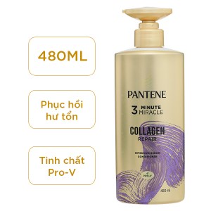 Dầu xả Pantene 3MM Collagen chăm sóc tóc hư tổn 480ml