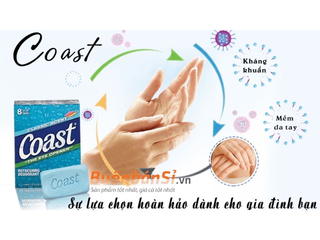 Lốc 8 cục xà phòng Coast Classic Scent Refreshing Deodorant Soap 113g/cục 2