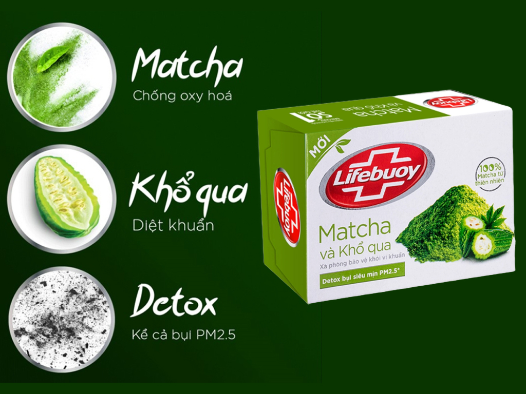 Xà bông cục Lifebuoy matcha và khổ qua 90g 1