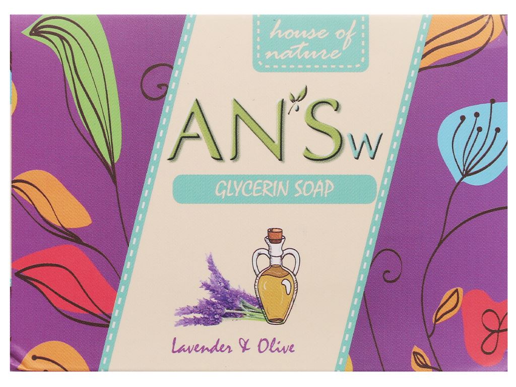 Xà bông cục ANSw tinh dầu lavender và olive 100g 1