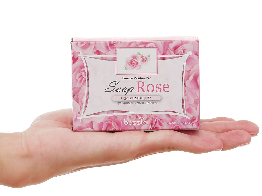 Xà bông cục dưỡng ẩm da Bazzle tinh chất hoa hồng 100g 5