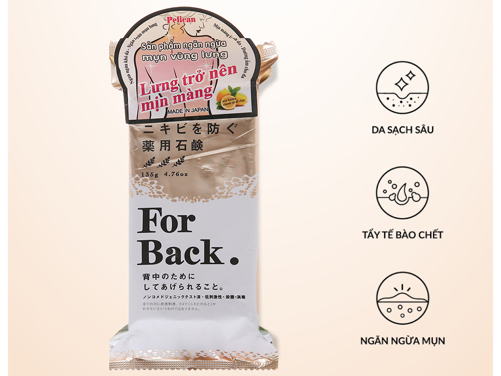 Xà phòng Pelican For Back ngừa mụn lưng 135g Bách hoá XANH