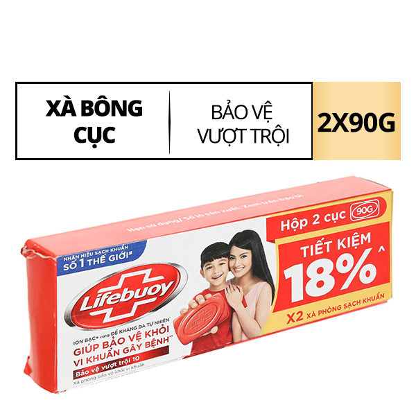 2 cục xà bông Lifebuoy bảo vệ da 90g