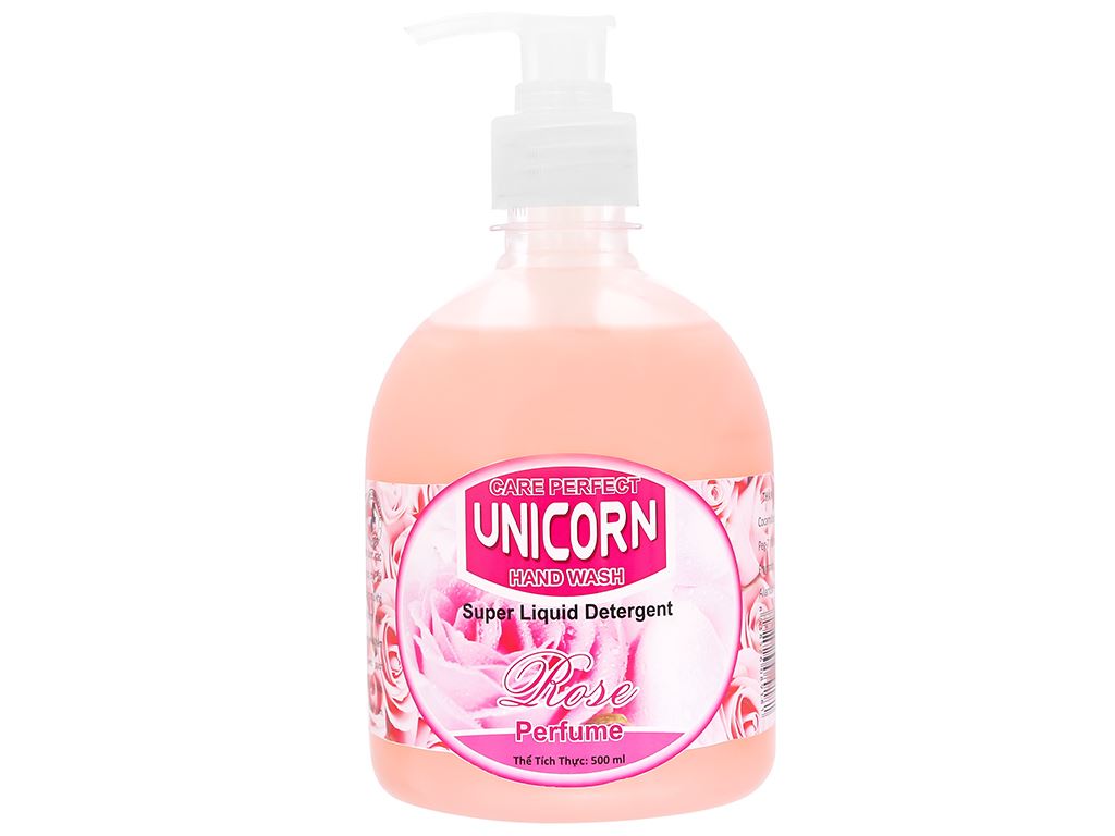 Nước rửa tay Unicorn hương hoa hồng chai 500ml 1
