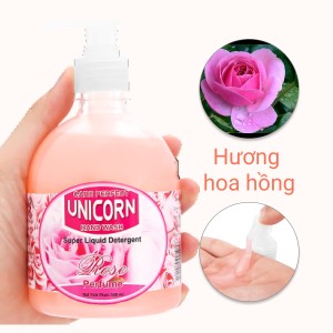 Nước rửa tay Unicorn hương hoa hồng chai 500ml