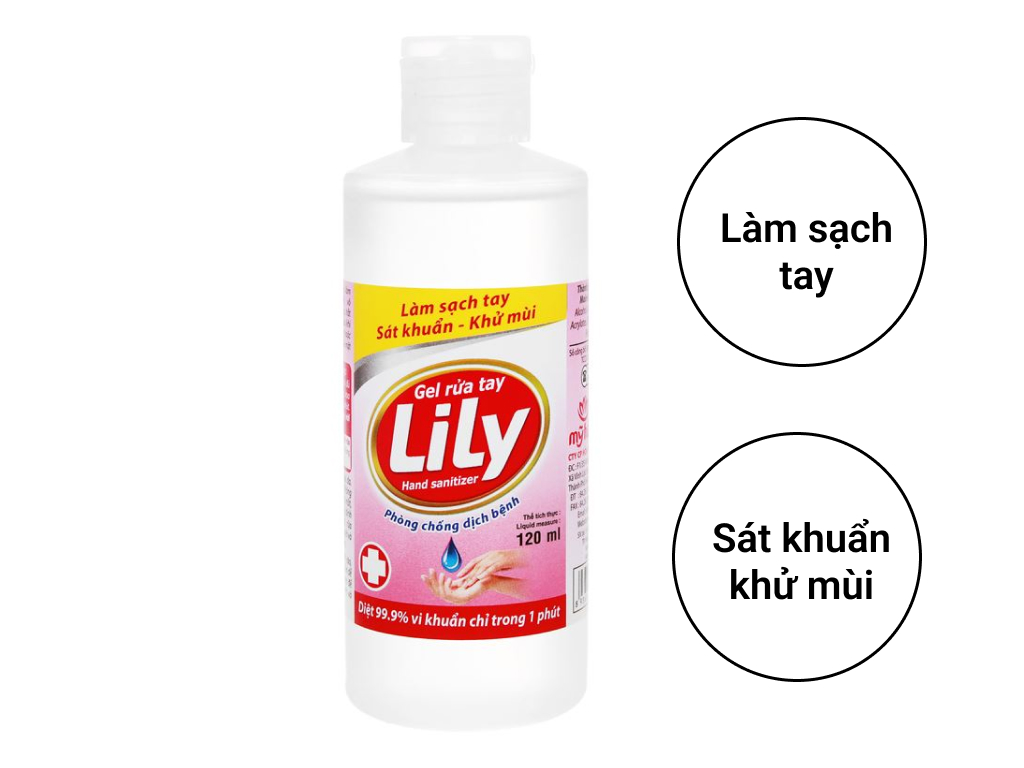 Gel rửa tay khô Lily sát khuẩn chai 120ml 2