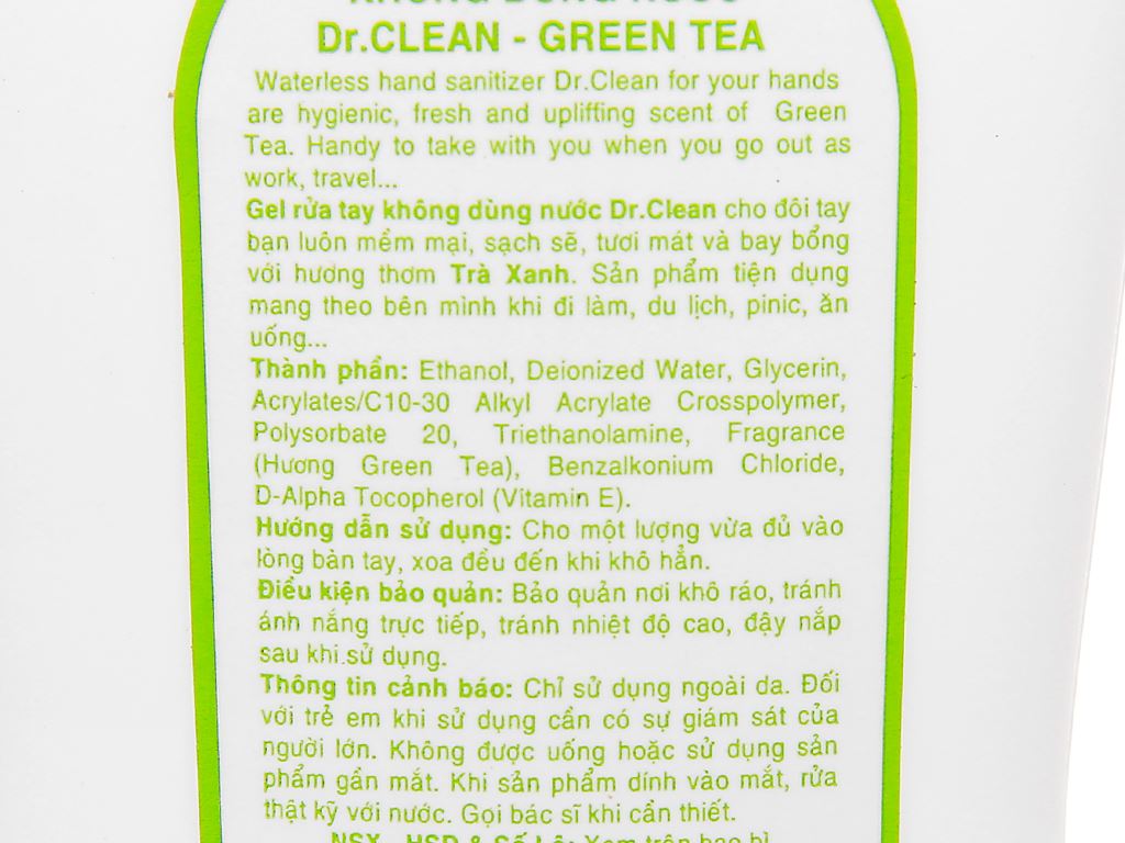 Gel rửa tay khô Dr. Clean hương trà xanh chai 100ml 3