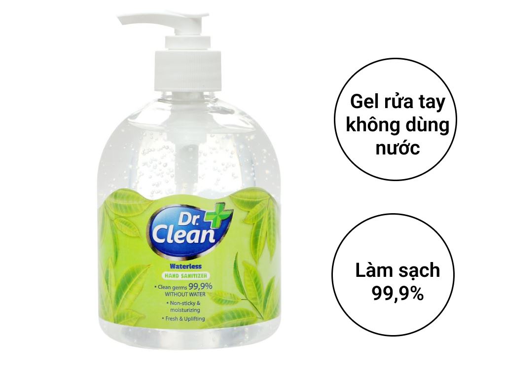 Gel rửa tay khô Dr. Clean hương trà xanh chai 500ml 2