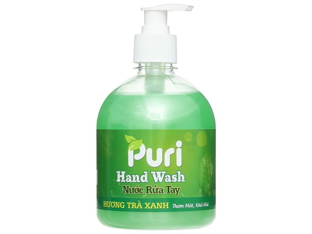 Nước rửa tay Puri hương trà xanh chai 500ml 1