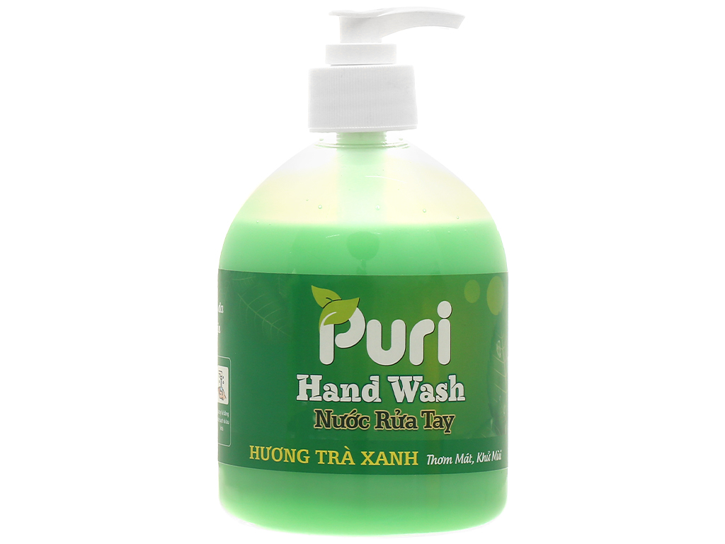 Nước rửa tay Puri hương trà xanh chai 500ml 1