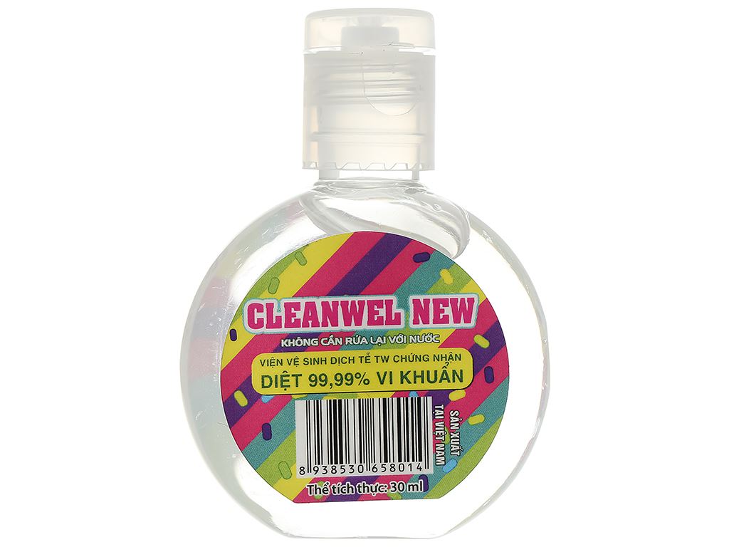 Dung dịch rửa tay nhanh Cleanwel New (vỏ sillicon cartoon) chai tròn 30ml 1