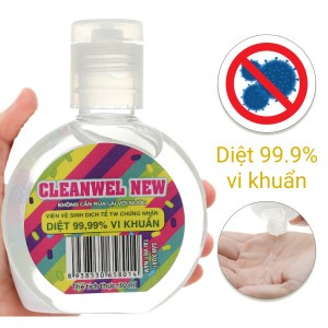 Dung dịch rửa tay nhanh Cleanwel New (vỏ sillicon cartoon) chai tròn 30ml