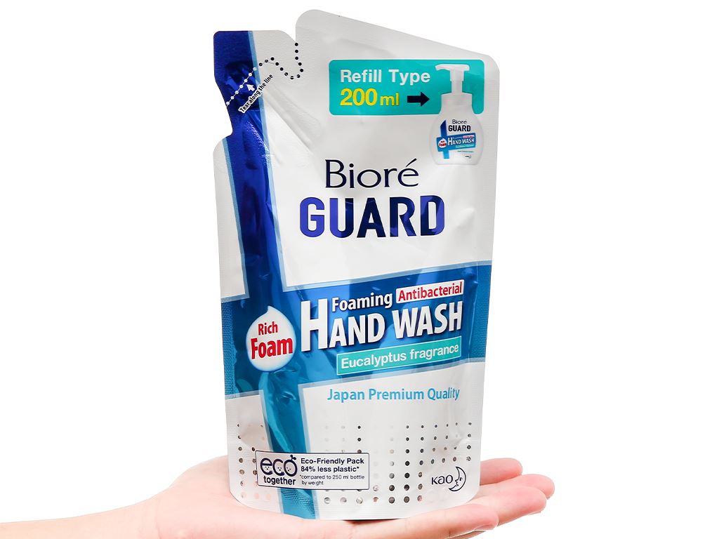 Bọt rửa tay kháng khuẩn Bioré Guard hương khuynh diệp 200ml 4