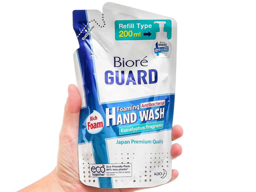 Bọt rửa tay kháng khuẩn Bioré Guard hương khuynh diệp 200ml 5