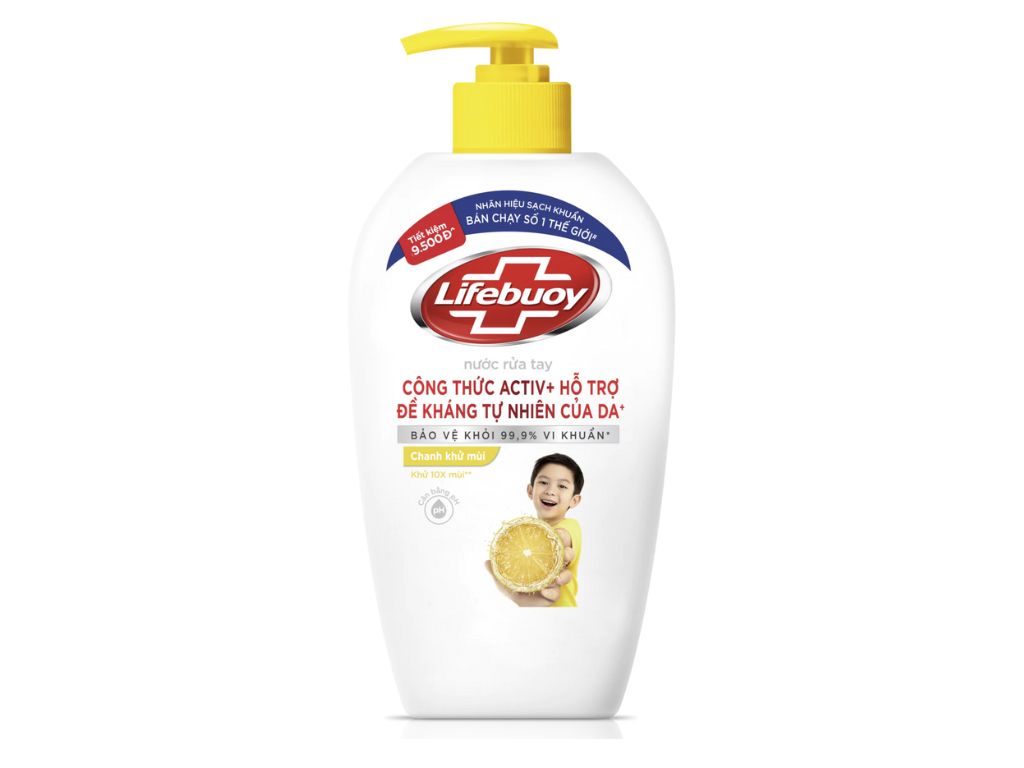 Nước rửa tay Lifebuoy khử mùi chanh chai 444ml 1