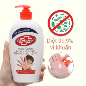 Nước rửa tay Lifebuoy bạc bảo vệ khỏi 99.9% vi khuẩn chai 500g