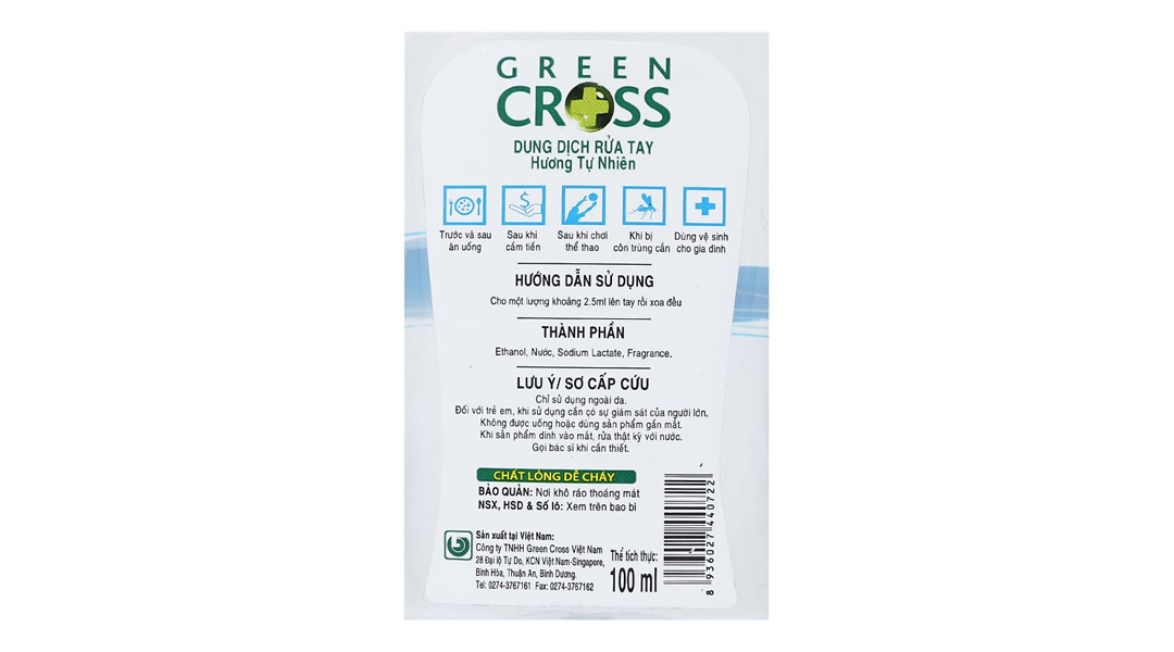 Dung dịch rửa tay Green Cross hương tự nhiên kháng khuẩn