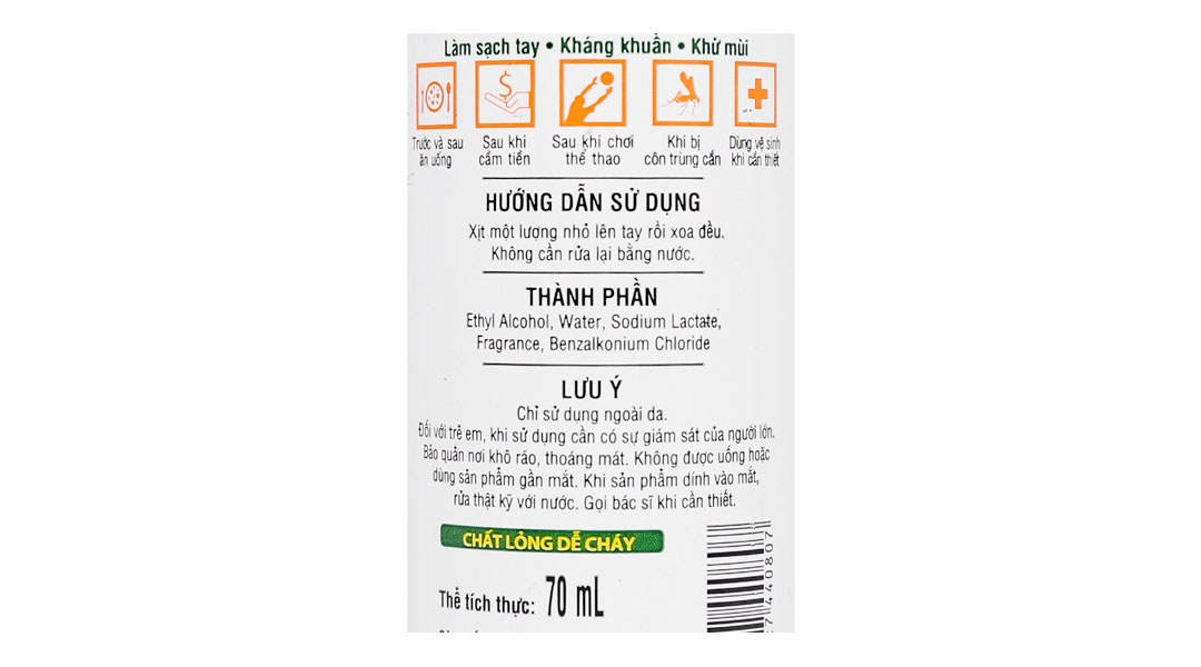 Xịt rửa tay khô Green Cross hương dưa táo kháng khuẩn