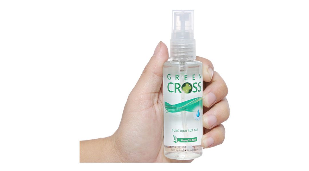 Xịt rửa tay khô Green Gross hương trà xanh kháng khuẩn
