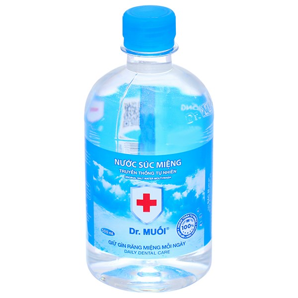 Nước súc miệng Dr. Muối ngừa vi khuẩn, giảm mùi hôi miệng chai 500ml