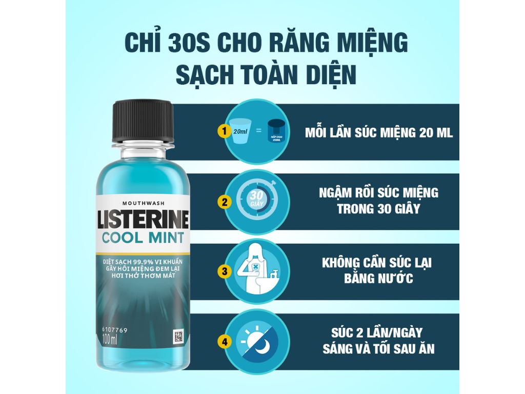 Lợi ích của việc sử dụng nước súc miệng Listerine 100ml là gì?
