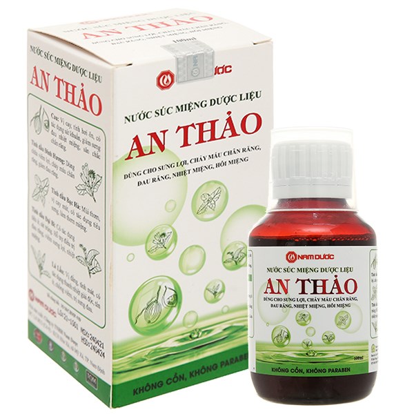 Nước súc miệng dược liệu An Thảo giảm sưng lợi, đau răng chai 100ml