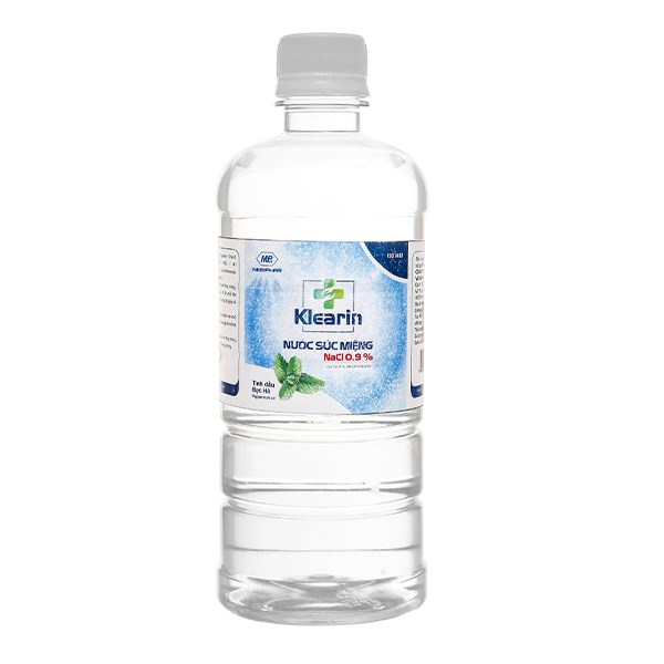 Nước muối súc miệng Klearin Nacl 0.9% bạc hà