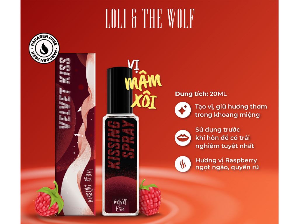 Xịt thơm miệng Loli & The Wolf Kissing Spray Velvet Kiss 20ml 3