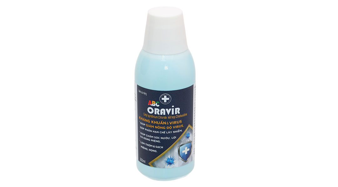 Nước súc miệng ABC Oravir kháng khuẩn, ngừa sâu răng