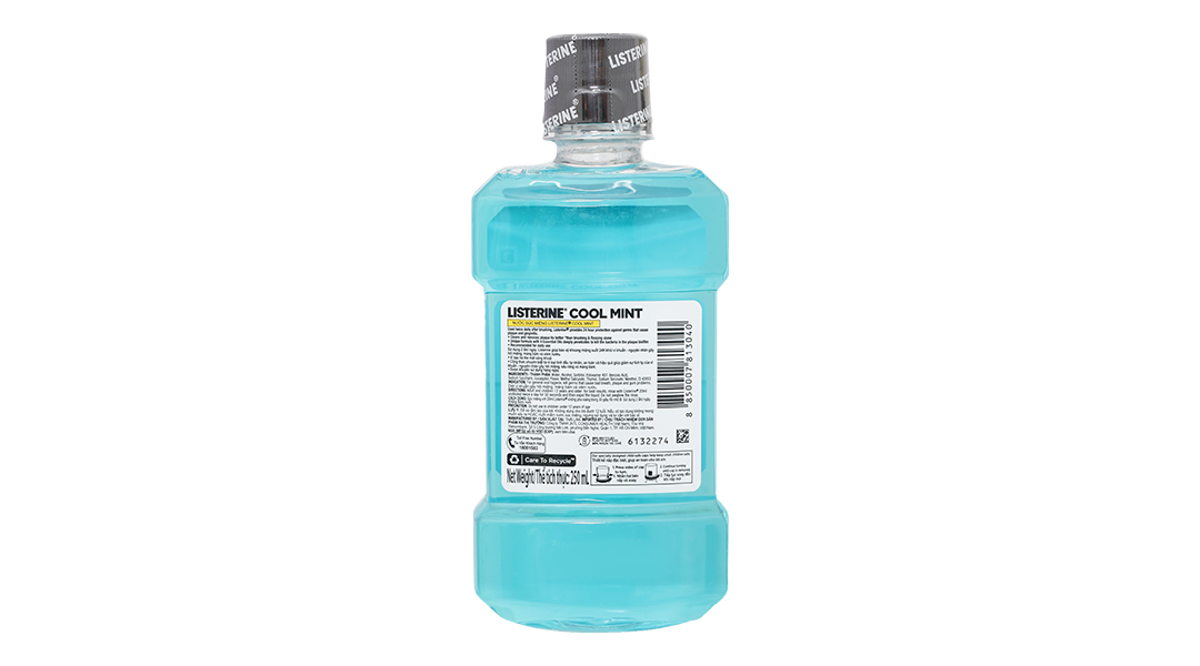 Nước súc miệng Listerine Cool Mint hơi thở thơm mát chai 250ml - 2