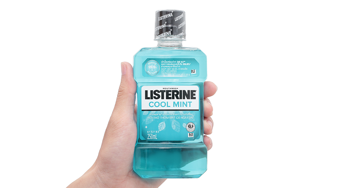 Nước súc miệng Listerine Cool Mint hơi thở thơm mát chai 250ml - 4