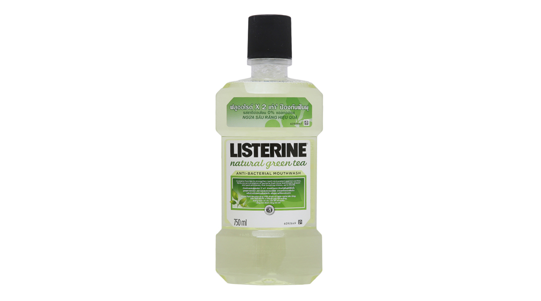 Nước súc miệng Listerine Natural Green Tea ngừa sâu răng