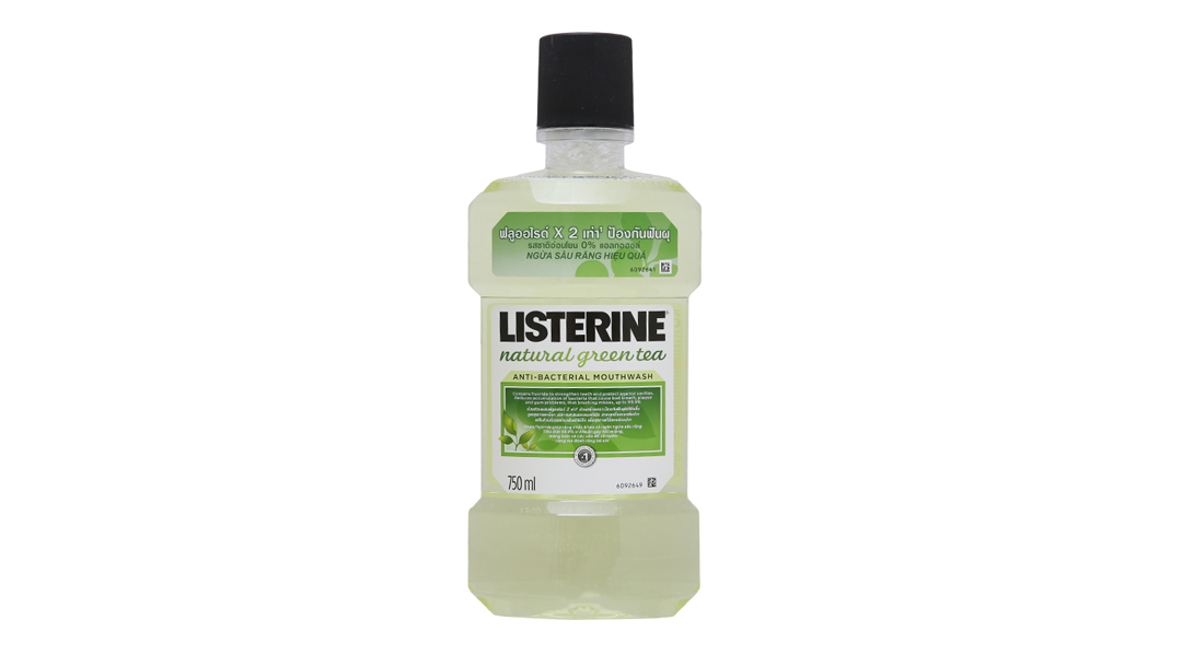 Nước súc miệng Listerine Natural Green Tea ngừa sâu răng