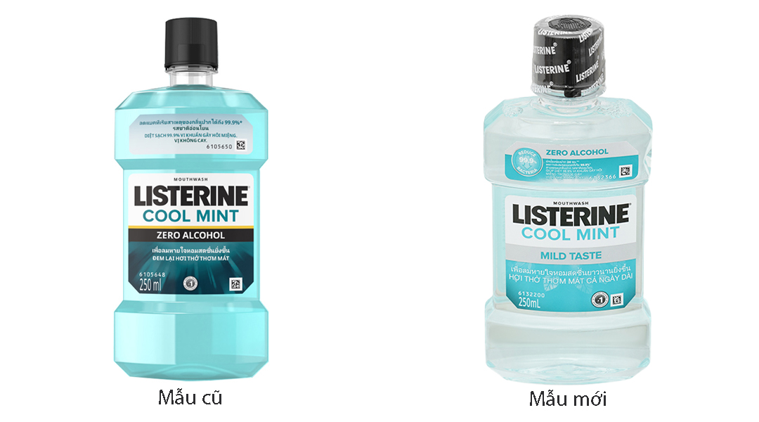 Nước súc miệng Listerine Cool Mint không cay ngừa mảng bám chai 250ml - 