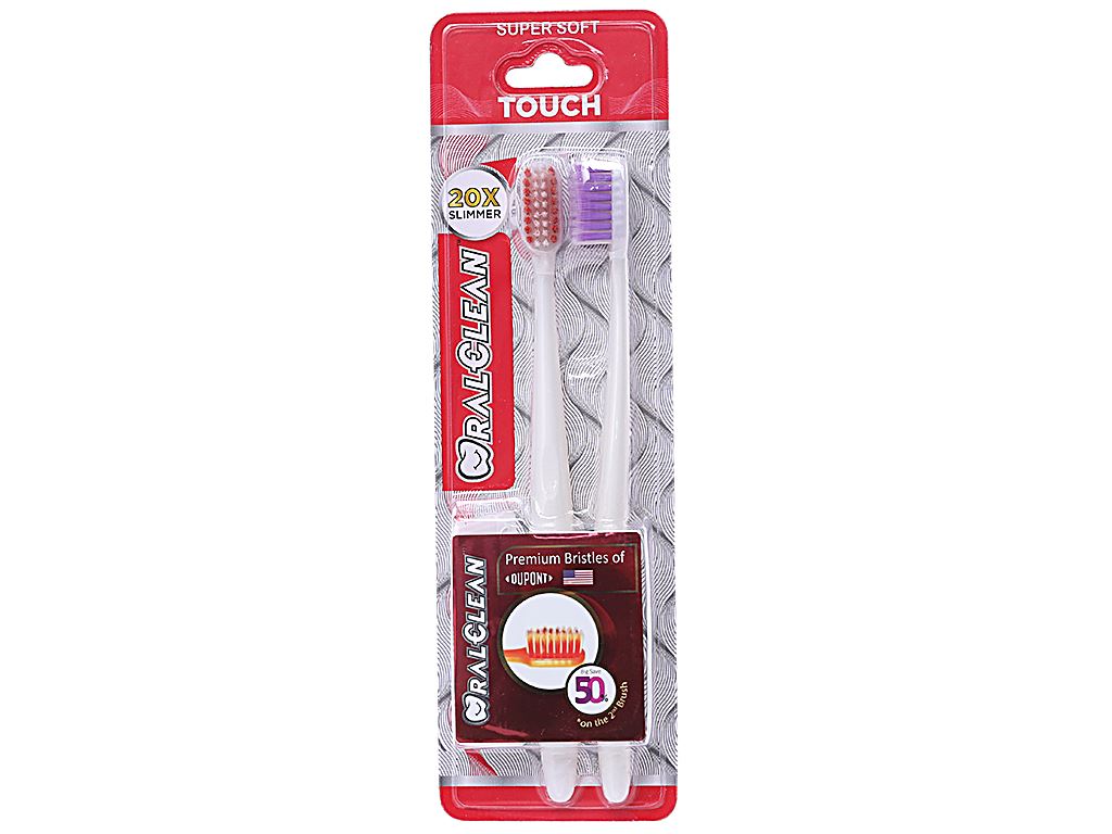 Bộ 2 bàn chải đánh răng Oral-Clean Touch siêu mềm mảnh 1