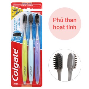 Bộ 3 bàn chải đánh răng Colgate Highdensity than hoạt tính