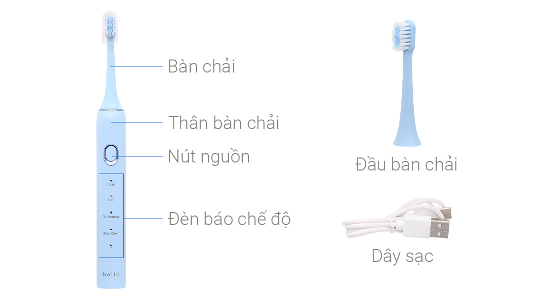 Bàn chải điện Halio Sonic SmartClean - Coral - 27
