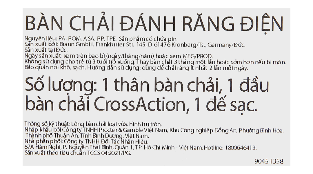 Bàn chải điện Oral-B Pro 500 CrossAction D16.513 - 13