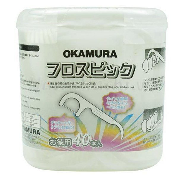 Tăm chỉ nha khoa Okamura hộp 40 cây
