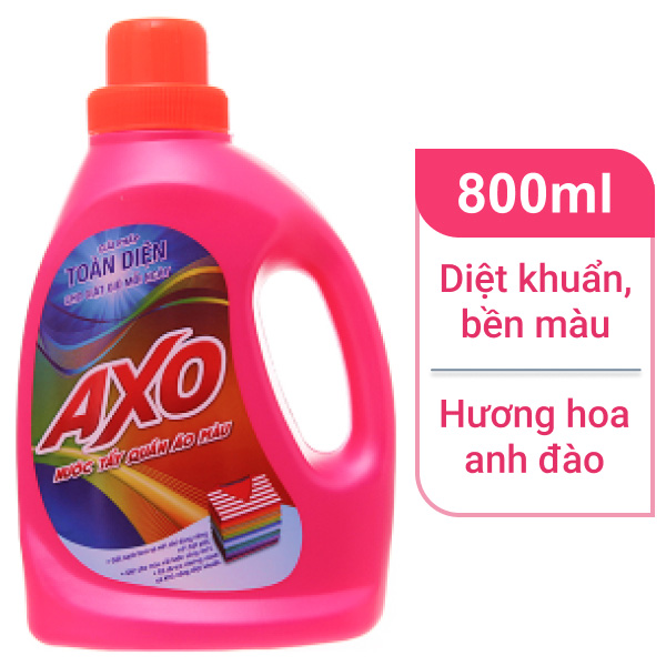 Nước tẩy vải màu AXO hoa đào 800ml