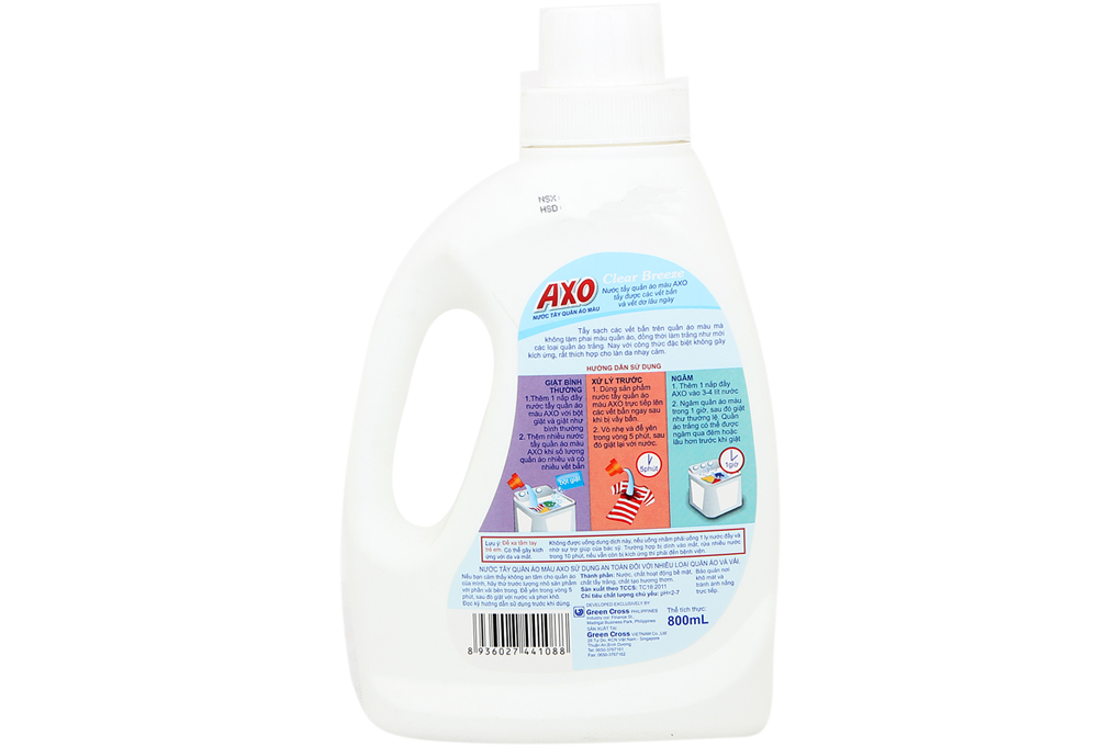 Nước tẩy quần áo màu AXO Clear Breeze 800ml