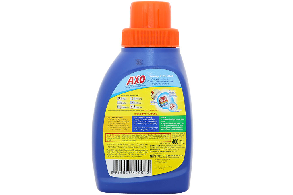 Nước tẩy quần áo màu AXO hương Tươi mát 400ml