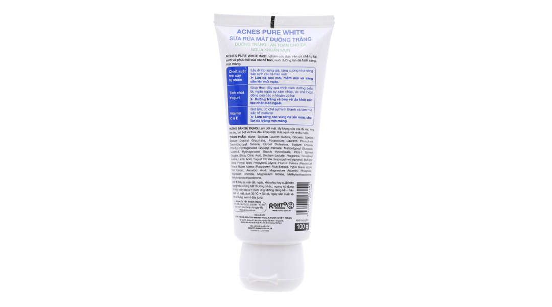 Sữa rửa mặt Acnes Pure White dưỡng da trắng sáng, ngừa mụn