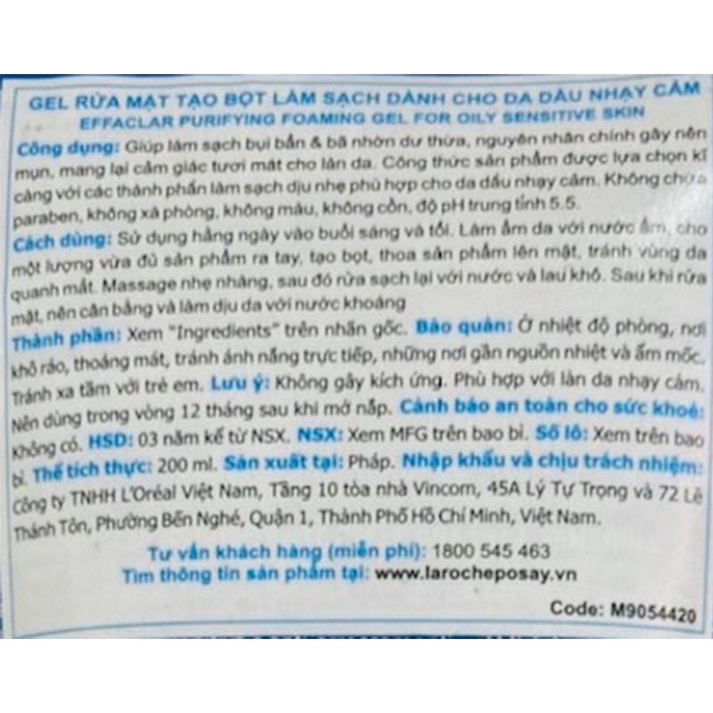 Gel rửa mặt La Roche-Posay Effaclar Purifying Foaming cho da dầu, nhạy cảm tuýp 50ml - 16