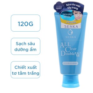 Sữa rửa mặt tẩy trang Senka All Clear DoubleW tơ tằm trắng 120g