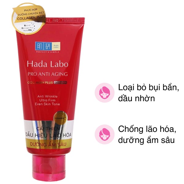 Kem Rửa Mặt Dưỡng Chuyên Biệt Hada Labo Pro Anti Aging 80G